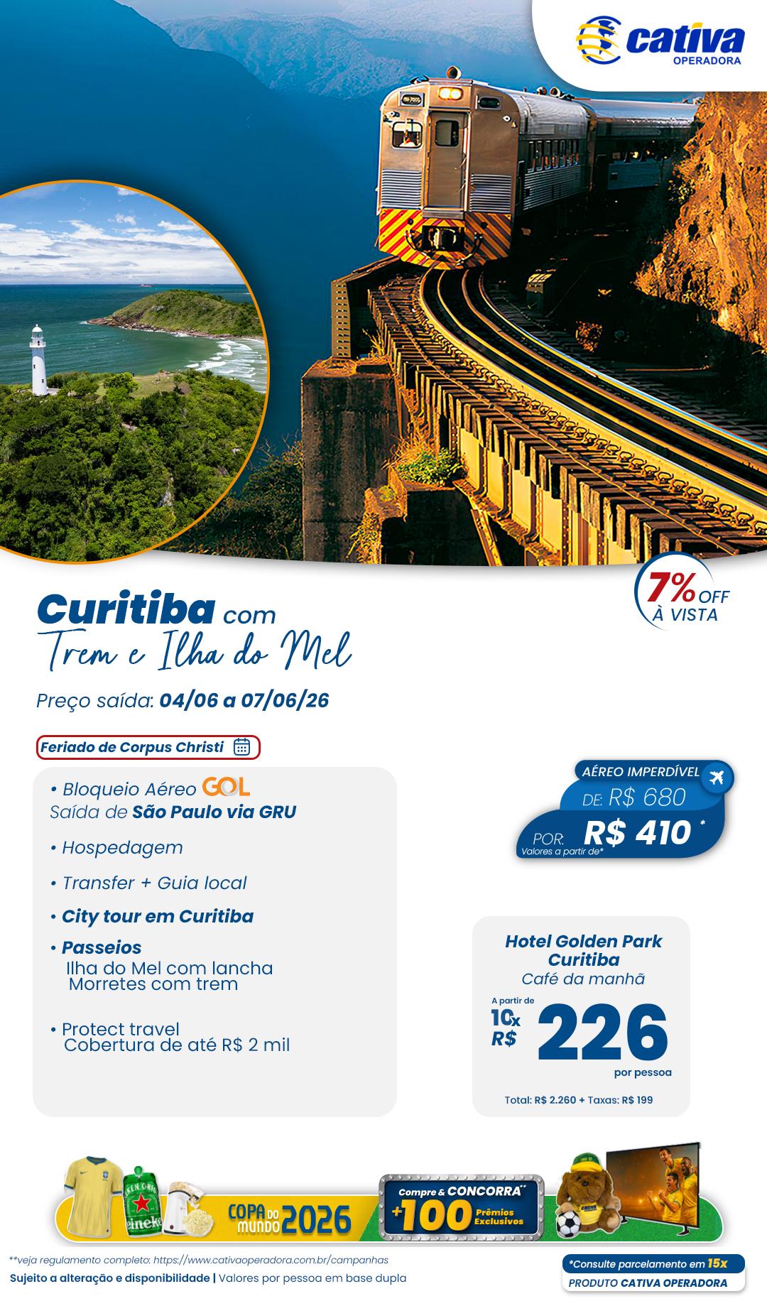 Curitiba com ilha do mel/SAO 04/06